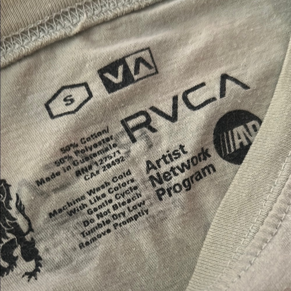 RVCA Light Green Short Sleeve Graphic Tee - Picture 3 of 5